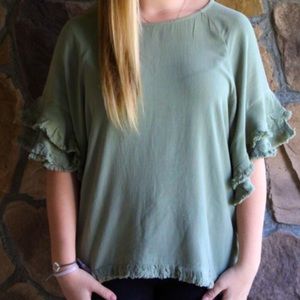 NWT Sage Green Short Sleeve Top